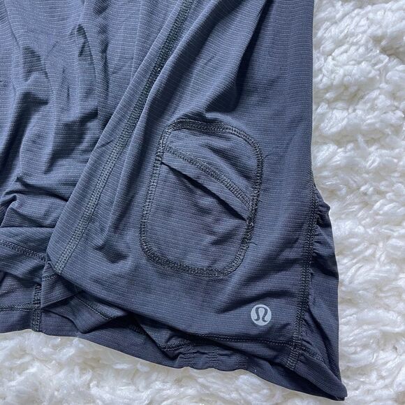 Lululemon V-neck Ruched Back Breath Deeply Appreciate The Moment Short Sleeve - Picture 4 of 6